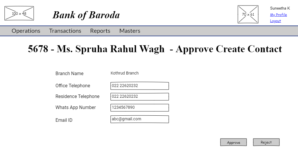 COntact Create Approve