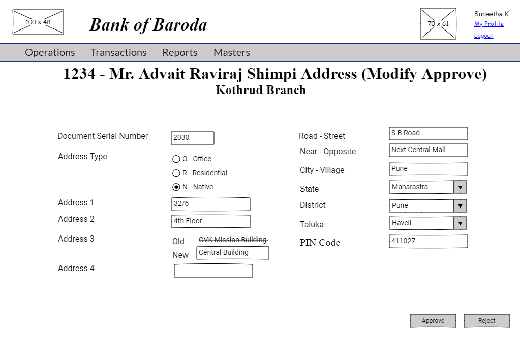 Folio Address Approve