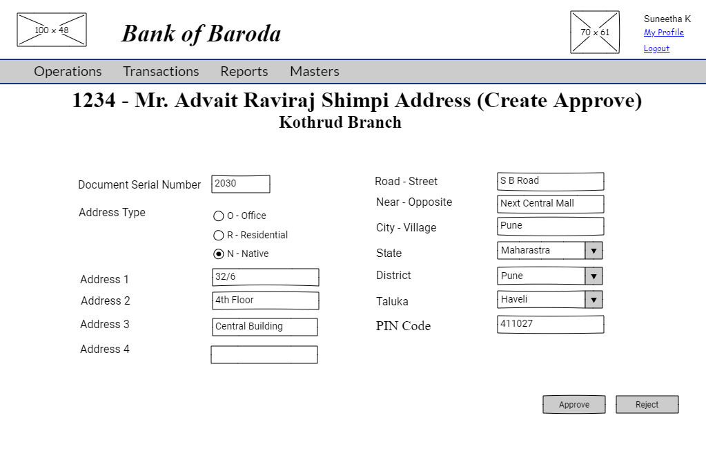 Folio Address Create Approve